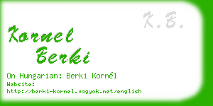 kornel berki business card